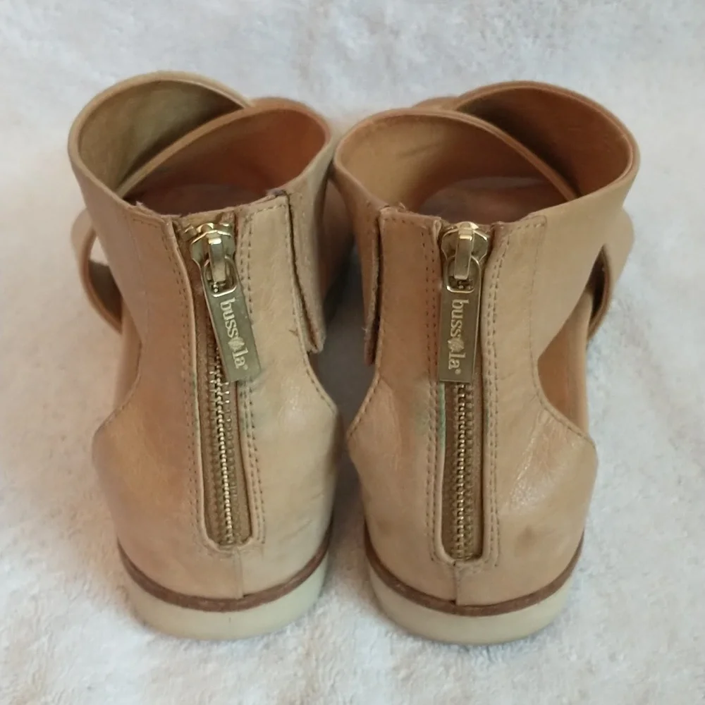 Bussola Wide Strap‎ Sandal Postdam Style, Buttery Soft Leather, Size Women's 9.5